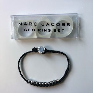 Marc Jacobs geo ring set and bracelet